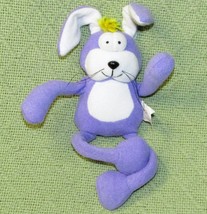 1996 Toy Concepts Bunny Plush Purple Rabbit Poseable Ears Limbs 9" Head To Toe - $8.09