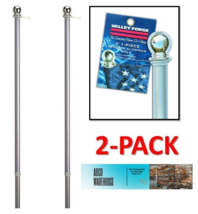 Valley Forge 60731 Brushed Aluminum Flag Pole w/Ring, 1&quot; Dia. x 5&#39; L (2-PACK) - $38.61