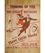Vintage Sheet Music Thinking of You Fred Astaire Red Skelton Three Littl... - $10.88