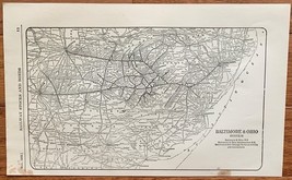 1923 Antique BALTIMORE &amp; OHIO SYSTEM Map Vintage RAILWAY Map - $13.57 CAD