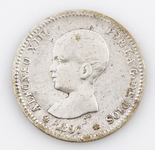 1891 Espagne 1 Peseta Très Bon Pièce de Monnaie - $39.66