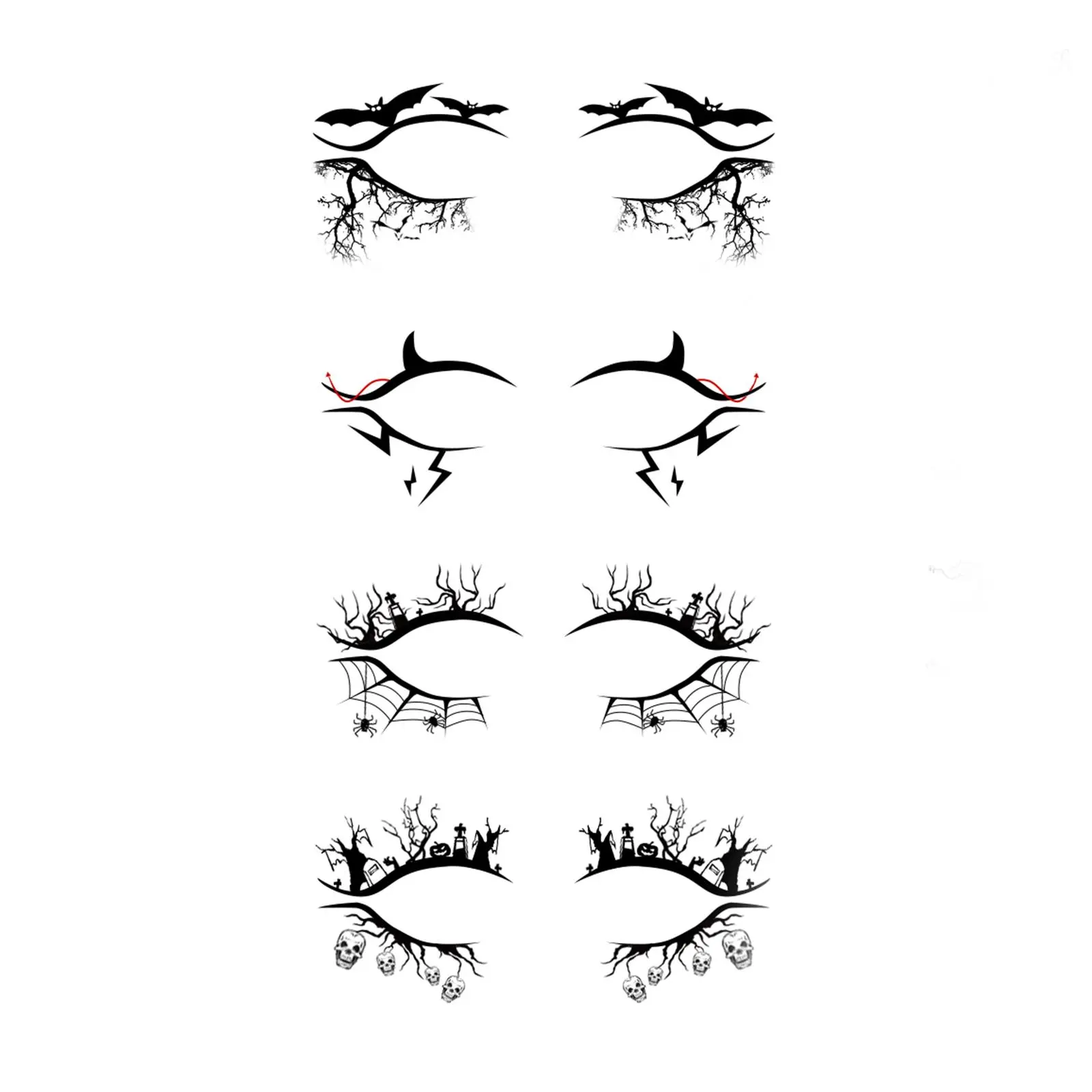 House Home 1/4/8pair Eye Tattoo Stickers Halloween Eyeliner Face Laces Makeup St - £19.98 GBP