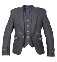 Argyll Jacket Grey Blazer 5 Button Waistcoat Matching Bone Buttons Regul... - $2,250.64 MXN