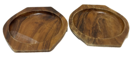 Vintage Round Wood Bases for Sizzling Hot Plates 8.75 x 7.75 in Brown - £10.41 GBP