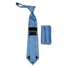 Men's Stacy Adams Tie and Hankie Set Fancy Woven Silky Satin #SAT98 Blue image 2