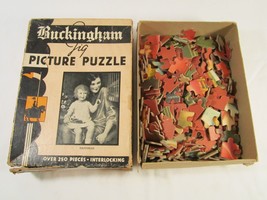 Vintage BUCKINGHAM JIG Picture Puzzle 250 pcs 10&quot;x14&quot; HAPPINESS [Y62A4] - £14.53 GBP