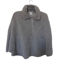 Mudd Faux Fur Gray zip up Poncho One Size - £8.40 GBP