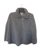 Mudd Faux Fur Gray zip up Poncho One Size - £8.41 GBP