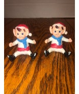 2 Vintage Small Plastic Mold Sitting Pixie Elves-2 1/4&quot; Tall - $24.38 CAD