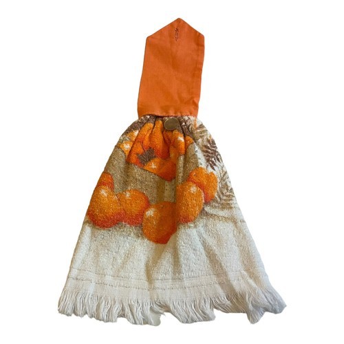 Fall Tomatoes Hanging Kitchen Towel Vintage Retro MCM  9x19.5 Terrycloth... - $15.04