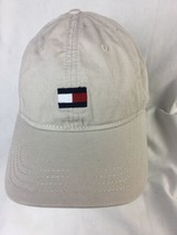 TOMMY HILFIGER Mens Flag Box Logo Strapback Dad Hat Cream Beige Tan - $19.78
