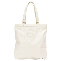 Tory Burch Textured Leather Logo Patch Hardware Tote Bag Women White One Size - £235.37 GBP