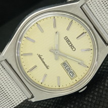 Vintage Seiko Automatic 6349A Japan Mens DAY/DATE Cream Watch 608i-a316907-6 - £32.06 GBP