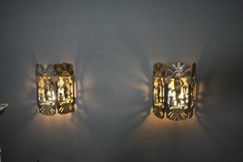 VINTAGE ORNATE Egyptian Pharaoh SOLID BRASS WALL Electric Pair of Sconces - $338.84 CAD
