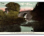 C &amp; NW Ferrovia Kent Creek Culvert Rockford Illinois Il Unp DB Cartolina Y2 - $11.23