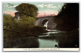 C &amp; NW Ferrovia Kent Creek Culvert Rockford Illinois Il Unp DB Cartolina Y2 - £8.82 GBP