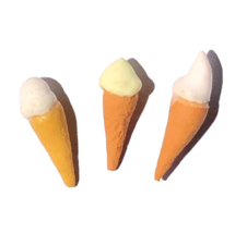dollhouse miniature ice cream cones lot of 3 yellow white vanilla sugar cones - £6.25 GBP