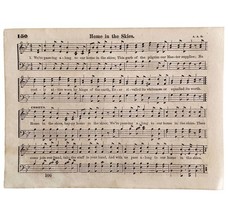 1865 Home In The Skies Victorian Sheet Music Small Page Happy Voices PCB... - $24.99