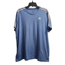 Adidas Classic 3-Stripes Athletic T-Shirt in Light Blue with White Accen... - £11.28 GBP