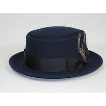Mens Bruno Capelo Dress Hat Australian Wool Crushable Pork Pie Jazz PP102 Navy image 5