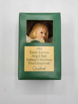 Goebel Angel Bell 1985 Trumpet Christmas Tree Ornament Green with Box - £7.08 GBP