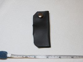 Handmade leather key holder black with silver tone snap 3.25&quot; X 1.5&quot; - £8.10 GBP