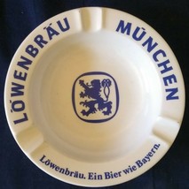 Lowenbrau Munchen Beer Ashtray Plankenhammer Bavaria Bier Germany NICE - £15.65 GBP