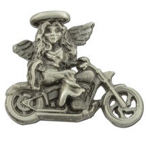 BIKER MOTORCYCLE ANGEL PEWTER LAPEL PIN MADE IN USA - £14.85 GBP