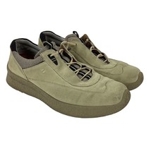 Ecco Shoes Comfort Men&#39;s US 10/10.5 EU 41 Tan Lace Up Square Toe Suede Sneakers - £31.27 GBP