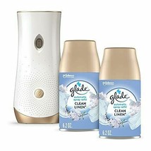 Glade Automatic Spray Holder Kit Air Freshener Spray &amp; Refills Clean Linen - $23.36