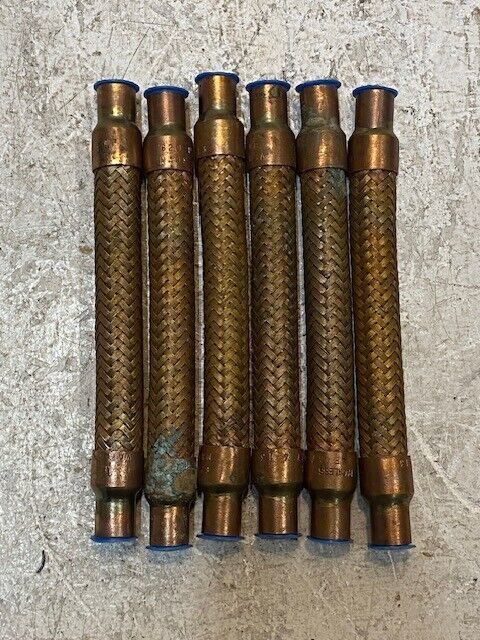 6 Qty of Packless VAF-4X7 Vibration Absorber Brass Braid Tube Ferrules (... - $90.24