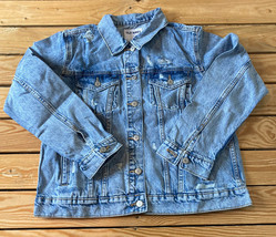 old navy NWT women’s button up denim jacket size L blue I6 - £20.95 GBP