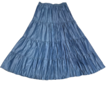 Women&#39;s Sz Small Tiered Dark Wash Beaded Denim Maxi Skirt New Citicraze ... - £28.41 GBP