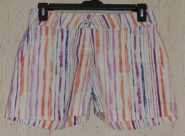 New Womens Isaac Mizrahi New York Pretty Tie Dye Stripe Short W/ Pockets Size 4 - £22.13 GBP