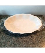 Godinger Bless This House White Oval Scalloped Serving Dish Carrier Sienna - $23.36