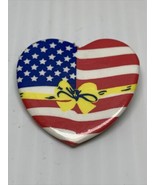 American Flag Heart w/ Yellow Ribbon 1.75&quot; Desert Storm Pin-Back Button KG - $169.35 MXN