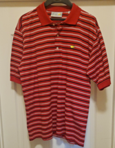 Augusta National Golf Shop Mens Masters Polo Shirt L Red Black White Stripe EUC - £21.94 GBP