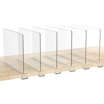 6 Pack Clear Shelf Dividers, Vertical Purse Organizer For Closet Perfect For Swe - £32.86 GBP