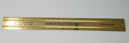 Ruler Farm Bureau Insurance Vincennes Indiana Pyramid Brass Color Vintage - $11.35