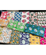 Set 50 Pcs Indian Hand Block Print 100% Cotton Voile Fabric Kitchen Napkins - $8.59+