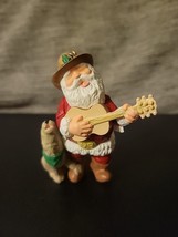 1993 Howling Good Time Hallmark Ornament Singing Cowboy Santa Dog Guitar... - $9.74