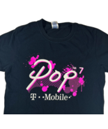 T-Mobile Pop 7 / Alcatel Promo T-Shirt, Black + Neon Pink Ladies Cut Small - £11.34 GBP