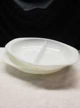 Vintage 2-Pyrex, Milk Glass Divided Oval 1 1/2 quart Casserole Dish / FR... - $34.65