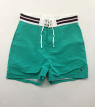 Tommy Hilfiger  mens Large Green Lined Draw String Tie Shorts - $11.87