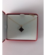 14k Yg Genuine Garnet Pendant Necklace 5mm - $2,805.73 MXN