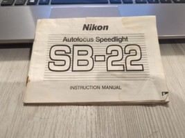Nikon SB-22 Autofocus Speedlight Camera Instruction Manual Guide Vintage - £6.22 GBP