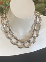 Set Of Vintage Silver Tone Necklace And Clip On Earrings 19” - £27.52 GBP