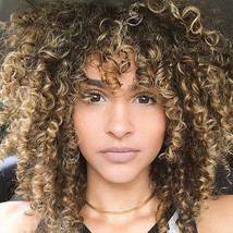 Doren Loose Deep Curly Synthetic Wigs for Women Fluffy Curls Ombre T27/33 - £16.15 GBP