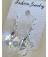 Multicolored Resin Butterfly Earrings ~ Silver Alloy ~ 1.5&quot; Dangle Earring - £11.76 GBP