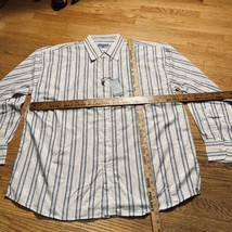 Y2K NEW Vtg Koman Striped Button Shirt Long Sleeve Light Embroidered Men... - $17.96